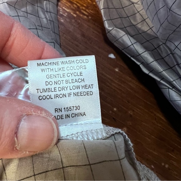 Modern Works Gray Sheer Black Pinstripe Oversized Lagenlook Button Down Top Med - Picture 9 of 9